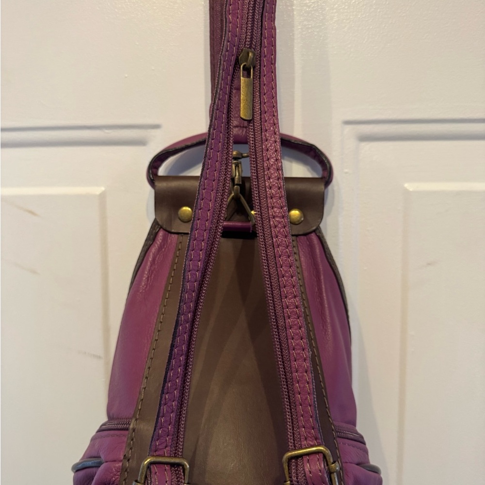 Vera Pelle Fuchsia and Chocolate Backpack - Picture 12 of 15